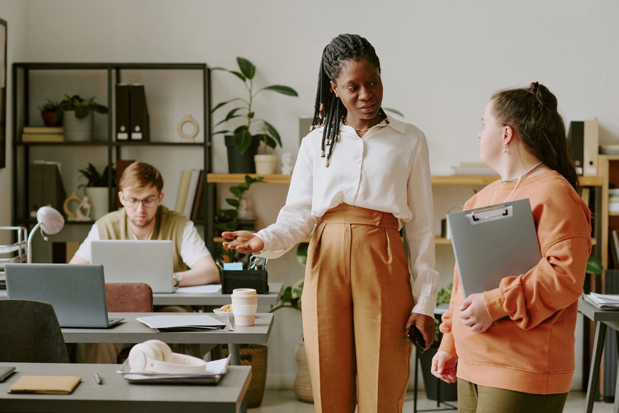 Women participating in professional development